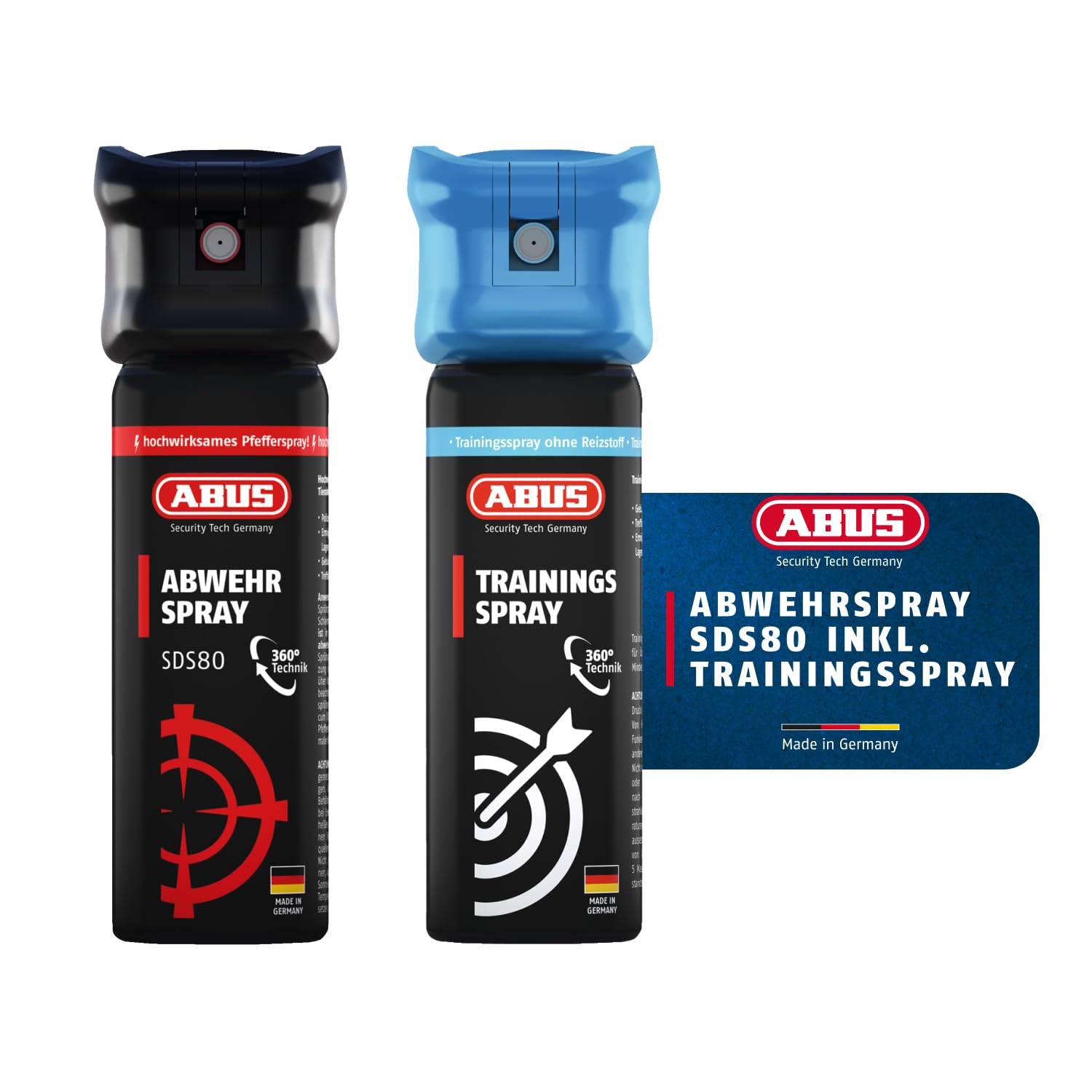 ABUS SDS80 Animal Repellent Spray and Training Spray, Pepper Spray for Self Defence in Animal Attacks, Jet Spray for up to 5 m Range, Also Works Upside Down