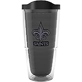 Tervis NFL New Orleans Saints - Monochrome Made in USA Double Walled Insulated Tumbler Travel Cup Keeps Drinks Cold & Hot, 24oz, Classic