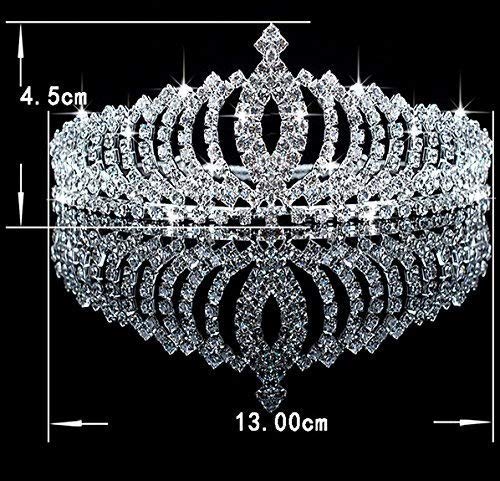 SudaTek Novelty Princess Tiara Sparkle Crystal Rhinestone Kid's Crown Birthday Glitter Tiara with Comb