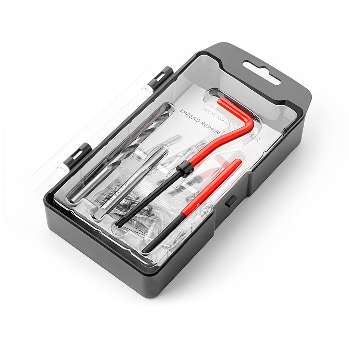 Photo 1 of BELOMI Helicoil Thread Repair Kit, Metric and SAE Repair Tools with HSS Drill Bit and Thread Inserts, Auto Repairing Tool for Damaged Thread M6 x 1.0mm Size, Universal Car Accessories