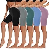 5 Pack Biker Shorts Women - 5"/8" High Waist Spandex Workout Yoga Running Athletic