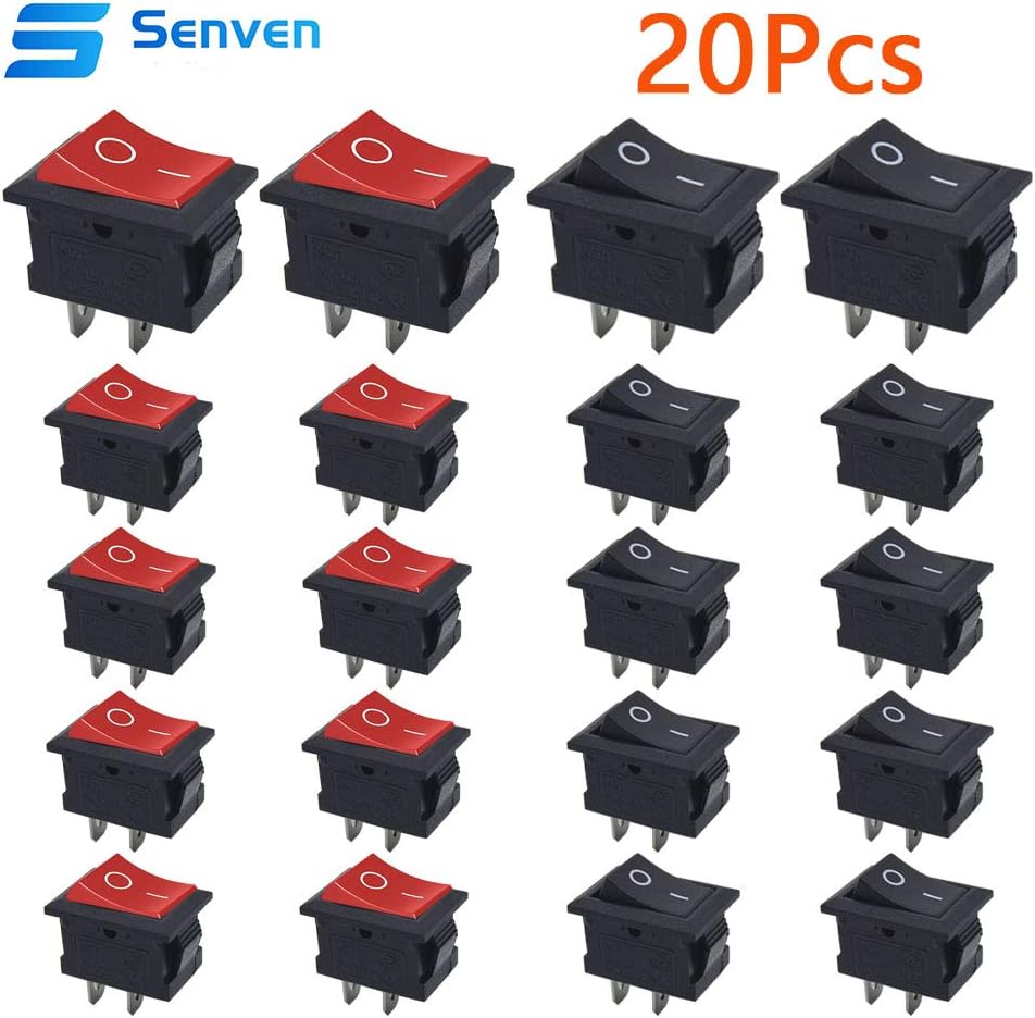 Senven 20Pcs ON/OFF Toggle Switch, 2 Strokes Mini Boat Rocker Switch Automotive Switch AC 6A / 250V, 10A / 125V - Image 5