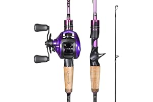 Sougayilang Fishing Rod and Reel Combo，Baitcaster Combo,5.9ft/6.9ft Carbon Fishing Pole,Lightweight Aluminum Spool Reel,Stain
