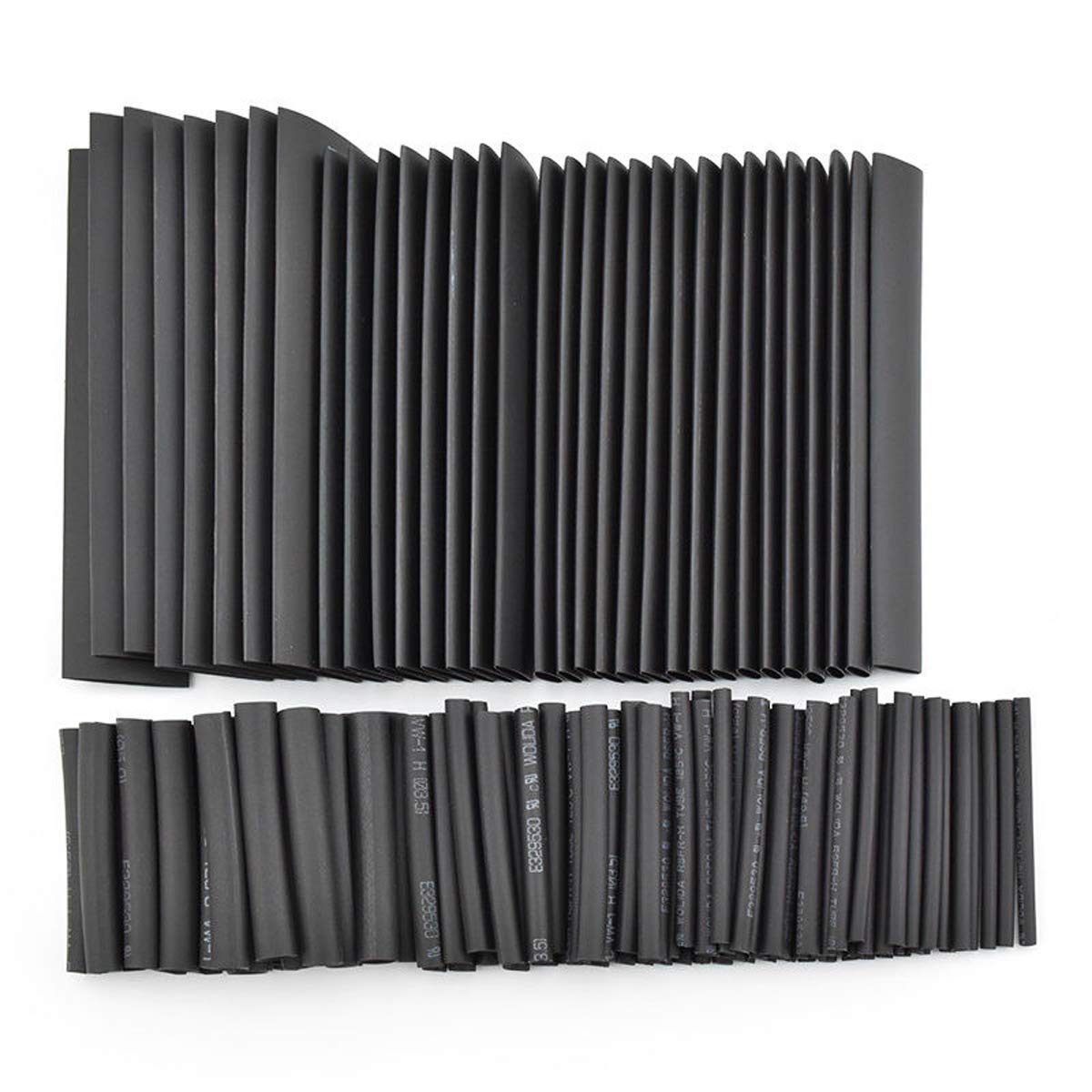 DollaTek 508Pcs 7 Types Black Heat Shrink Tube Halogen-free Environmentally Friendly Flame Retardant Sleeve