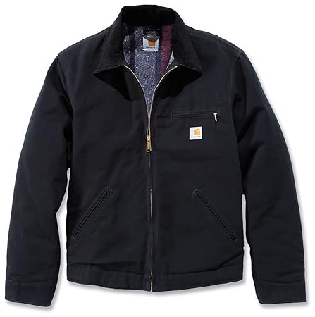 Jacke für Herren aus Stoff Modell Carhartt J001 Duck Detroit Black Jacket S Schwarz