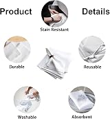 Luxury 100% White Cotton Napkins - 12 Oversized Hotel Quality 41x41 cm view 7