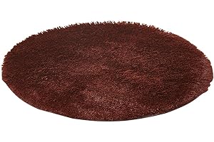 Kekon Ultra Soft Indoor Modern Round Area Rugs Fluffy Non-Slip Floor Carpets Silky Mat for Living Room Bedroom Kids and Baby Room Nursery and Pet (Coffee, 1ft)