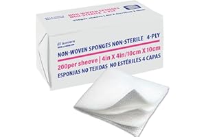 LA MIERE 4"x4" - 200P, 4-Ply Non-Woven Sponges Non-Sterile, All-Purpose Dental and Surgical Sponges
