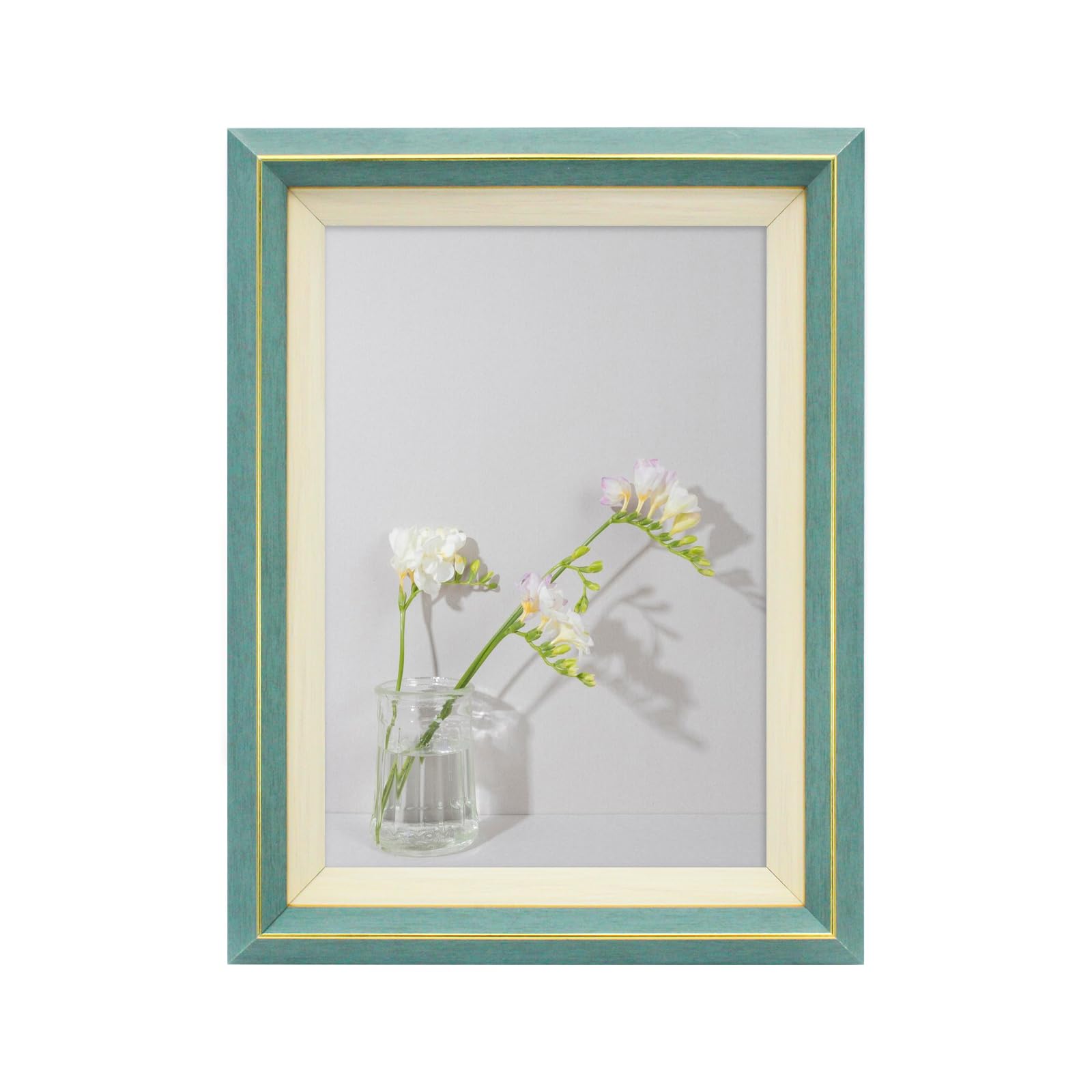 Andiker 7x5 Photo Frame, Retro Picture Frame with Mount Resin Material & Unbreakable and Clear Polymer Organic Glass Photo Frame to Stand Portrait or Landscape for Tabletop Decor (Green)