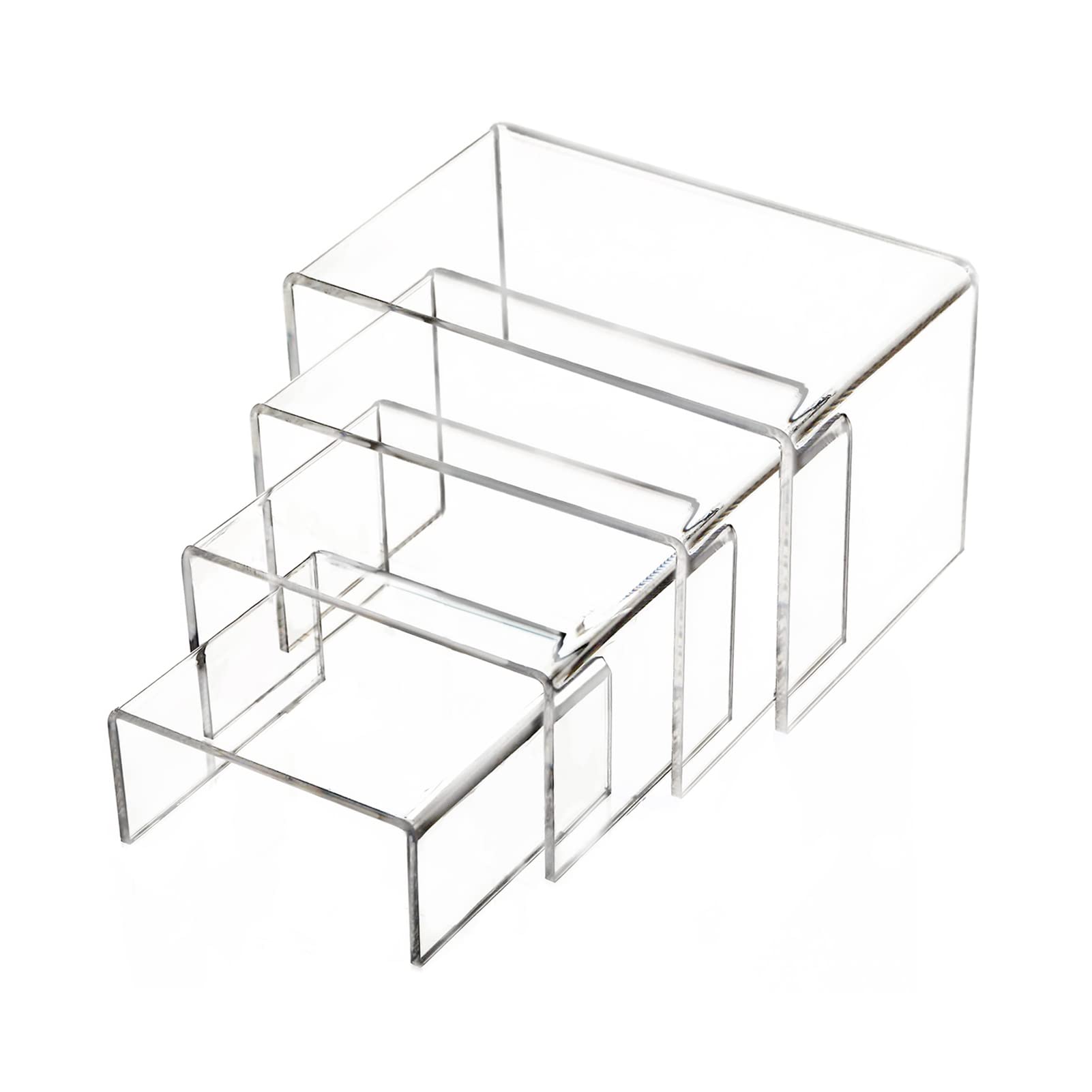 ONEINHE 4 Pack Acrylic Display Risers for Figures Cupcake Dessert Display Stands