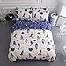BuLuTu Cotton Space Rocket Print Bed Pillowcases Set of 2 Queen White Universe Adventure Theme Star Kids Pillow Covers Decorative Standard for Boys Girls Envelope Closure End (2 Pieces,20