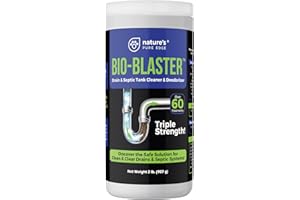NATURE'S PURE EDGE Enzyme Drain and Septic Cleaner and Friendly Bacteria Booster. Extra Large 2 lb. Deodorizes and Unclogs Pipes - Septic Tanks - RV Tanks-and More. No Caustic Chemicals! Dissolves Fats, Oil, and Grease.