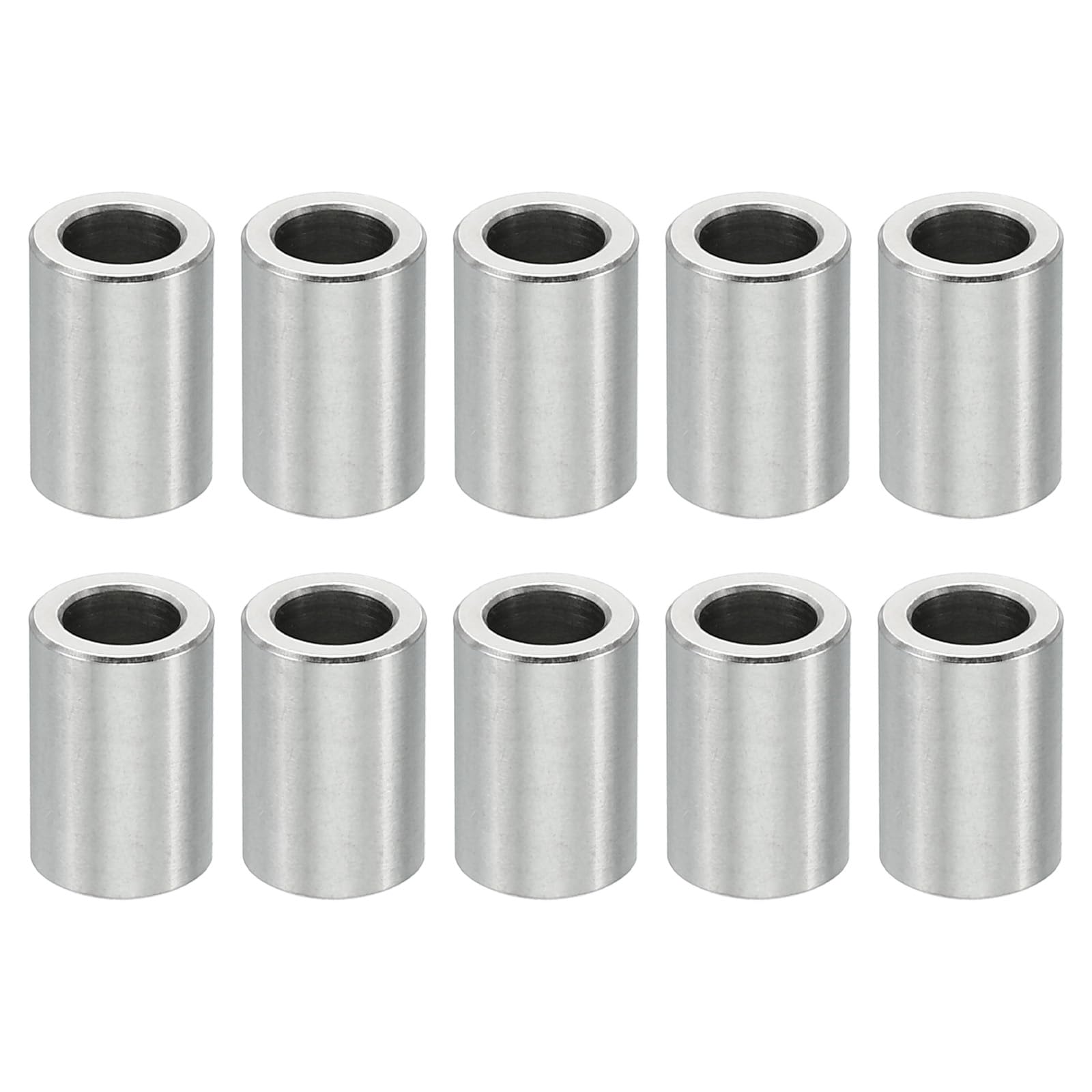 PATIKIL M5 Stainless Steel Spacers, 10 Pcs Metal Spacer Stainless Steel 5.1mm ID x 8mm OD x 12mm L Stainless Steel Spacer Screw Standoff Round for 1/5inch or M5 Screw Bolts