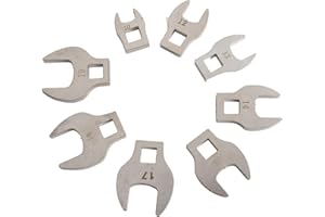 CYRENT 8 Piece 3/8 Inch Drive Crowfoot Wrench Set Metric 10-19mm Open End Spanner Professional Workshop Hand Tools