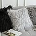 MIULEE Pack of 2 Decorative Faux Fur Throw Pillow Covers New Luxury Series Style Fluffy Pillow Case Cushion Cover for Sofa Bedroom Car 20 x 20 Black