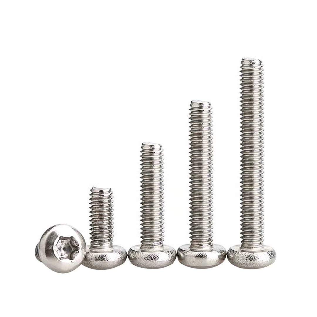 Xizonlin 100 Pcs M2 M2.5 M3 Screws 304 Stainless Steel Bolts Torx Round Head Bolts Anti-theft Screws