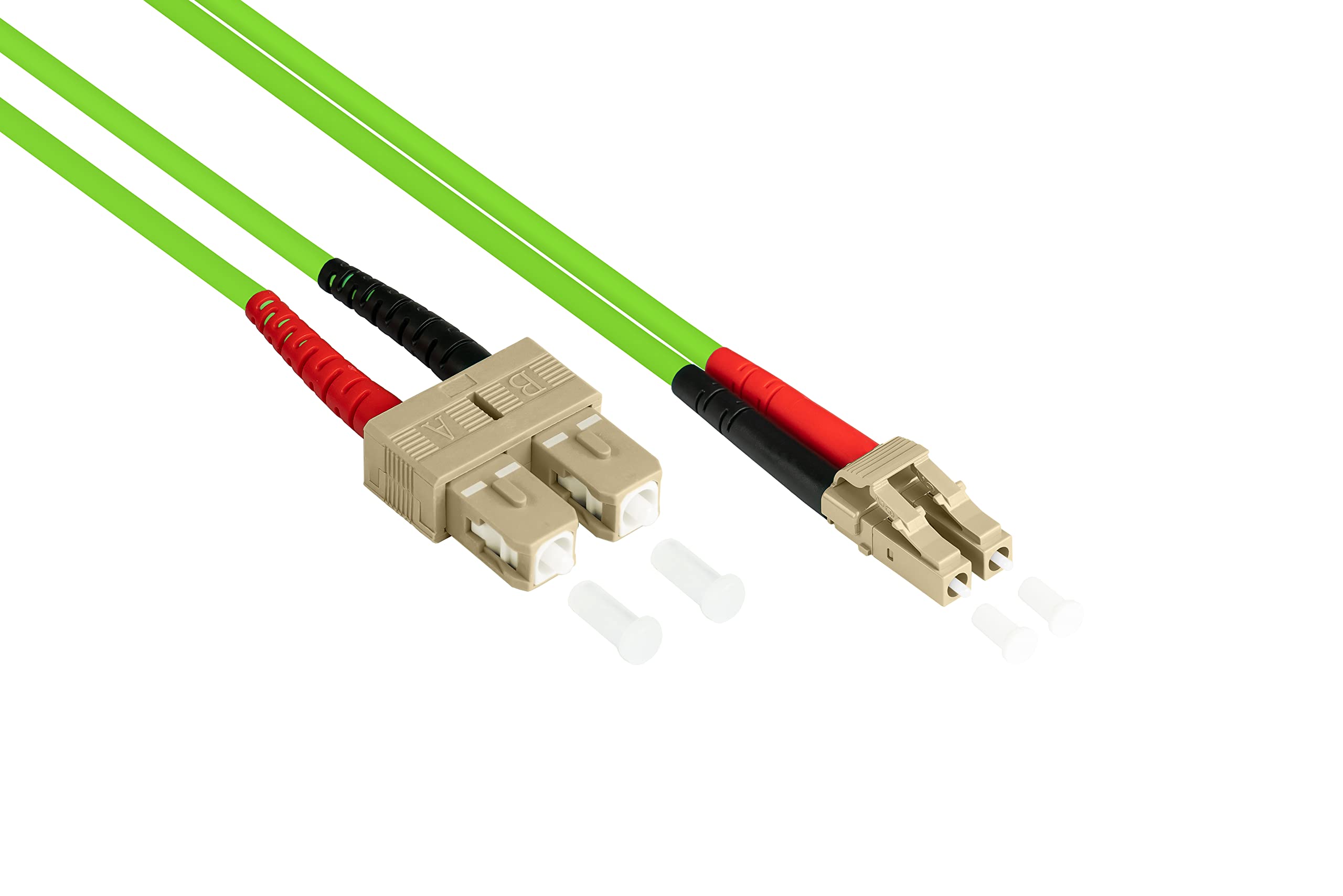 Good Connections OM5 Fibre Optic Cable - Duplex - Plug LC to SC - Multimode 50/125-1/10/40/100 Gigabit Ethernet - Fibre Optic Conductor, Fibre Optic Cable, Patch Cable - 1 m