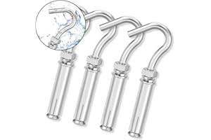 KUNTENSILE Concrete Anchors with Open Hook, M6x90mm 3-9/16" 304 Stainless Steel Expansion Screw Bolts Heavy Duty Brick Anchors Hook Bolts (4-Pack)
