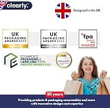 Clearly 50 Jumbo Brown Kraft Paper Bags with Handles 12x10x5 70 GSM view 6