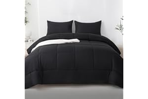 Bedlifes Cooling Comforter Queen Rayon Derived from Bamboo for Hot Sleeper-Luxury Down Alternative-Duvet Insert with 8 Corner Tabs-Lightweight Comfortable Breathable Soft-Moisture Wicking,Black