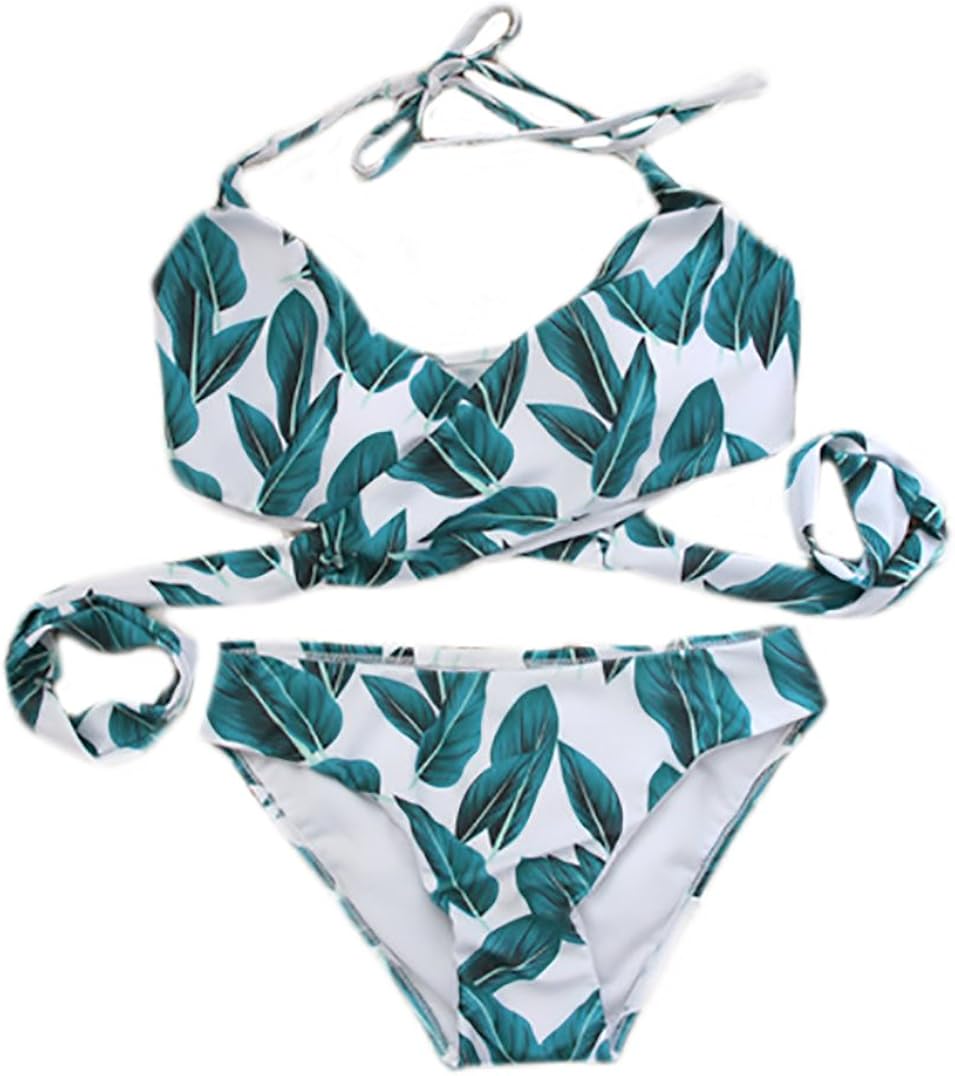 Bikini Mujer Push Up Elegante Halter Espalda Abierta con Cordones