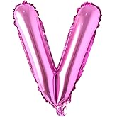 16" inch Single Rose Red Alphabet Letter number Balloons Aluminum Hanging Foil Film Balloon Wedding Birthday party decoration banner Air Mylar Balloons (16 inch Rose Red V)