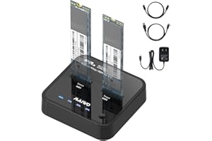 MAIWO Dual Bay M.2 PCIe NVMe to USB Dock, M.2 NVMe to NVMe Duplicator Cloner, Support Max 2*4TB 10Gbps, NVMe SSD Read&Write&C