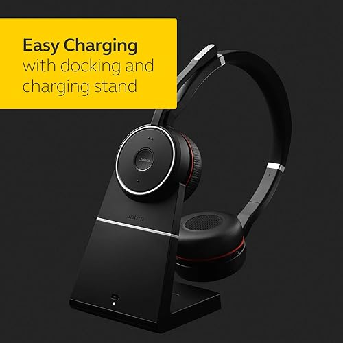 Jabra Evolve 75 UC Wireless Headset, Stereo – Includes Link 370