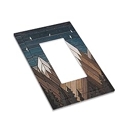 Rustic Geometric Mountain Wilderness Wood 1 Gang