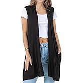 Azules Sleeveless Long Cardigan for Women with Pockets – Lightweight Open Front, Flowy Dressy Layer for Work or Casual Wear