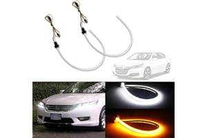 GTINTHEBOX Switchback Dual-Color White/Amber Illuminating Headlight LED Daytime Running Signal Lights DRL Retrofit for 2013-2015 Honda Accord Sedan,2 Pcs