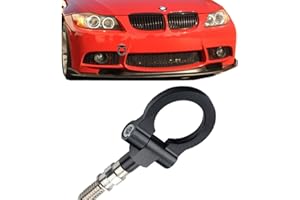 JGR Track Racing Style Tow Hook Towing Eye CNC Aluminum Screw On Front Rear Bumper Compatible with BMW 3 Series E36 E46 E90 E91 E92 E93 318 320 323 325 328 330 335 M3 1992 to 2012 Black