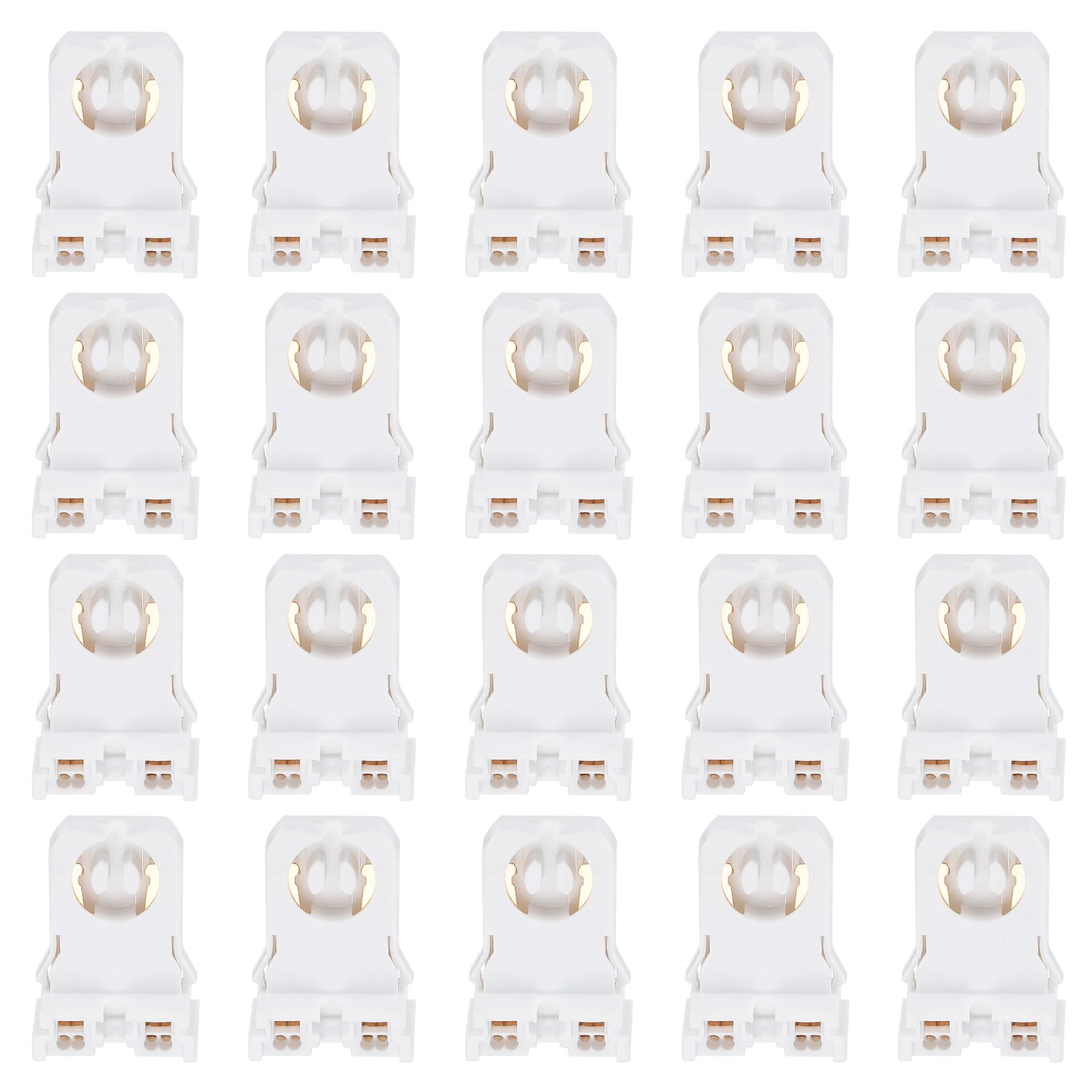 PATIKIL T8 Lamp Holder, 30pcs Non-shunted Tombstone Light Socket G13 Base for LED Integrated Fluorescent Tube Replacements, White