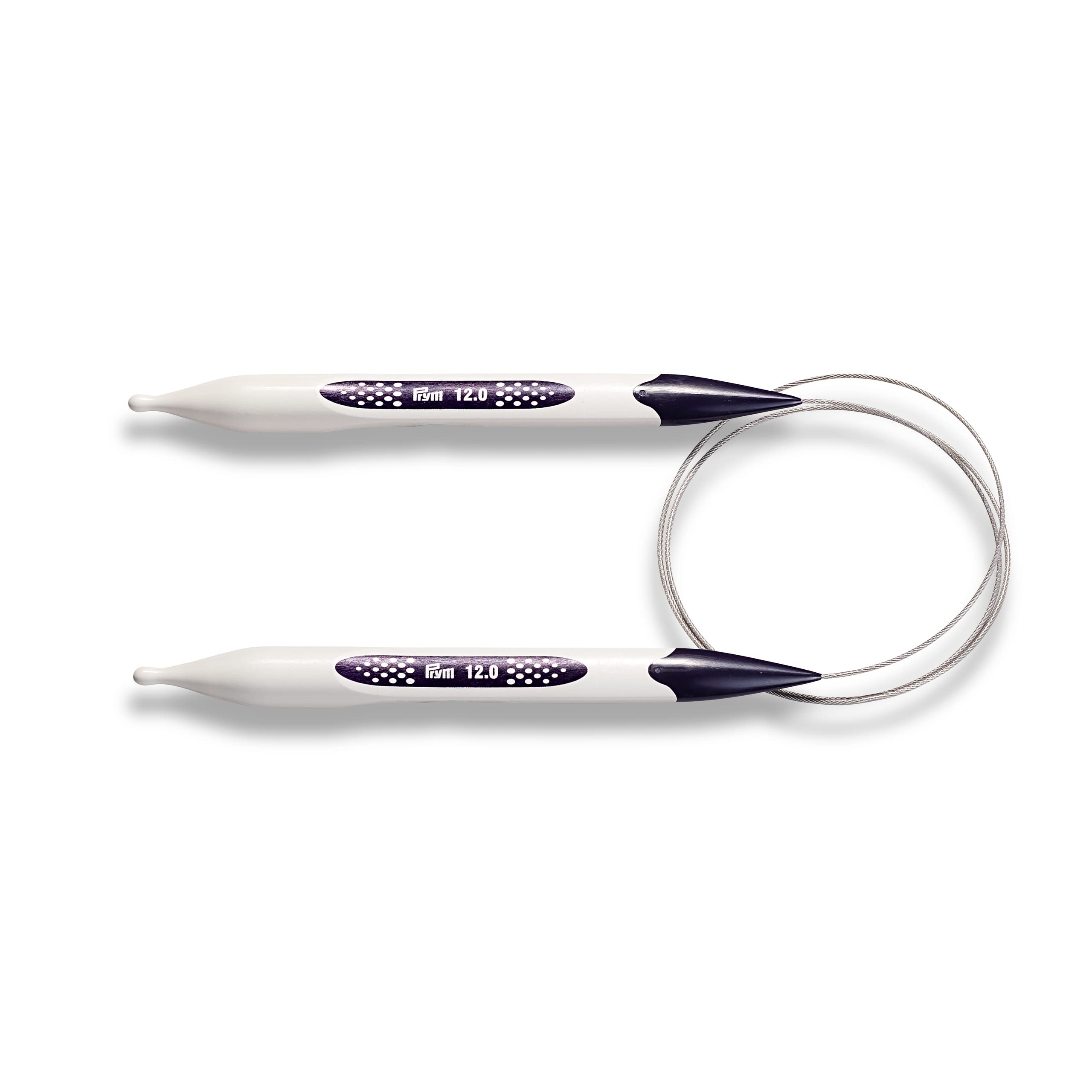 Prym Circular Knitting Pins/Needles, Ergonomic Design, 12mm x 80cm Length, High-performance Synthetic Material, Multi-Colour, 17 x 3 x 1 cm