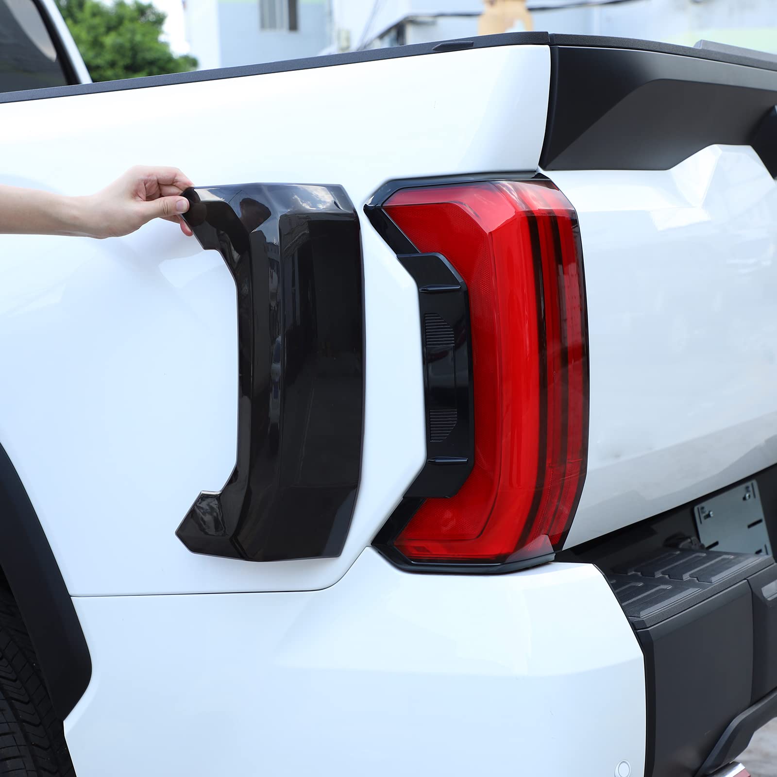 Photo 1 of LLKUANG Rear Tail Light Cover Tail Lamp Shell Shade Guard Trim Frame Compatible with Toyota Tundra 2022 2023 2024 2025,ABS Car Taillight Protective Shell Bezels Smoke Black Taillight Shell Accessories
