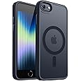 CANSHN Magnetic Case for iPhone SE/8, Built in Magnets Compatible with MagSafe, Translucent Matte Back Phone Cover for iPhone 8/SE 2/3 (4.7") Frosted Black