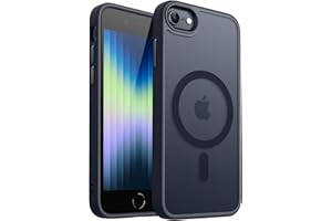 CANSHN Magnetic Case for iPhone SE 2022/iPhone SE 2020/iPhone 8, Built in Magnets Compatible with MagSafe, Translucent Matte Back Phone Cover for iPhone 8/SE 2/SE 3（4.7"） Frosted Black
