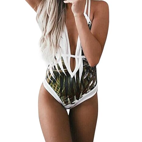 Auifor Damen Badeanzug Bademode Badeanzug Monokini Push Up Padded Bikini