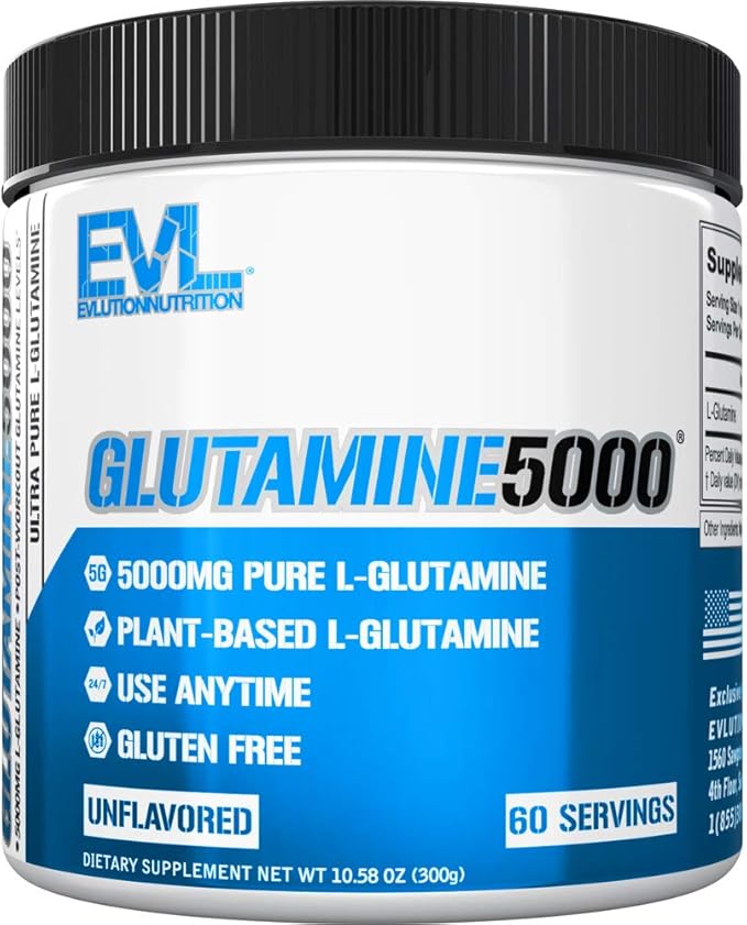 Evlution Nutrition LGlutamine 5000, 5g Pure L Glutamine Evlution Nutrition LGlutamine 5000, 5g Pure L Glutamine