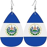 Country Flag Teardrop Earrings For Women Lightweight Leather Dangle Earrings Patriotic Jewelry Gifts