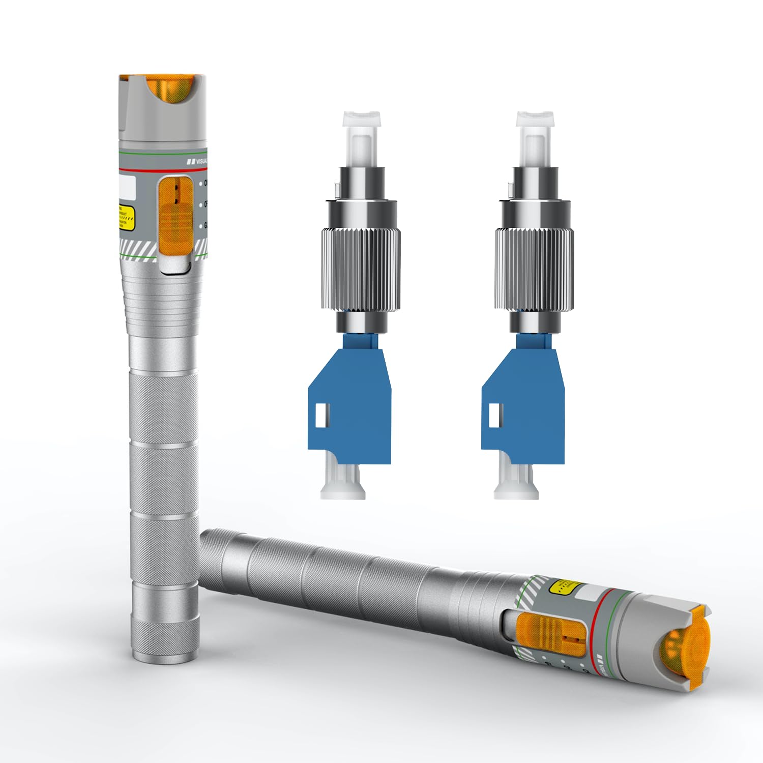 Photo 1 of 2PCS Visual Fault Locator with FC/LC Adapter Kit, VFL Include Single Mode 9/125um FC Male to LC Female Connector, Fiber Red Light Pen for CATV Telecommunications Engineering Maintenance