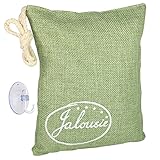 500g Jalousie Air Purifying Activated Bamboo Charcoal Bag Odor Removal for Kitchen Pet Car Closet Basement Prevent Mold Dehumidify Remove Moisture Hook Included for Hanging (Green)