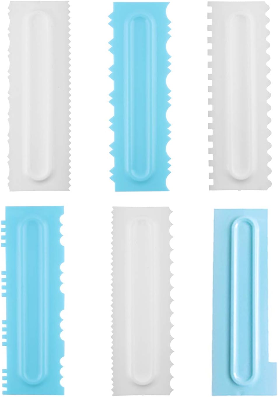 Plastic Cake Scraper Comb Icing Smoother for Cake Edge Cake Decorating Tool 6pcs