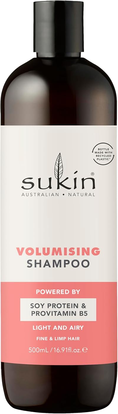 Sukin Volumising Shampoo 500ml - Plant Extracts, Rice Protein, Vitamin E