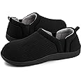 LongBay Men's Slippers Warm Bedroom House Shoes Slip-On Memory Foam Winter House Slippers for Indoor Outdoor