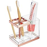 Amazon.com: mDesign Plastic Toothbrush and Toothpaste Storage Organizer ...