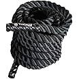 Titan Fitness Battle Rope 30ft x 1.5in, Poly Dacron Heavy Rope for Home Gym Conditioning Workouts, Cross-Train, Strength Training Exercises