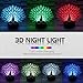 ZOKEA Night Light 3D lamp 7 Colors Changing Nightlight with Smart Touch & Remote Control 3D Night Light for Kids or as Gifts for Women Kids Girls Boys (Peacock)