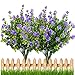 Artificial Flowers Outdoor UV Resistant Plants Shrubs Boxwood Plastic Leaves Fake Bushes Greenery for Window Box Home Patio Yard Indoor Garden Light Office Wedding Decor Wholesale-4 PACK