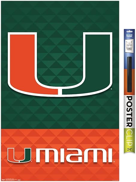 Amazon Co Jp Trends International マイアミ大学 Logo 18 ウォールポスター マルチ 22 375 X 34 Ebpm Home Kitchen